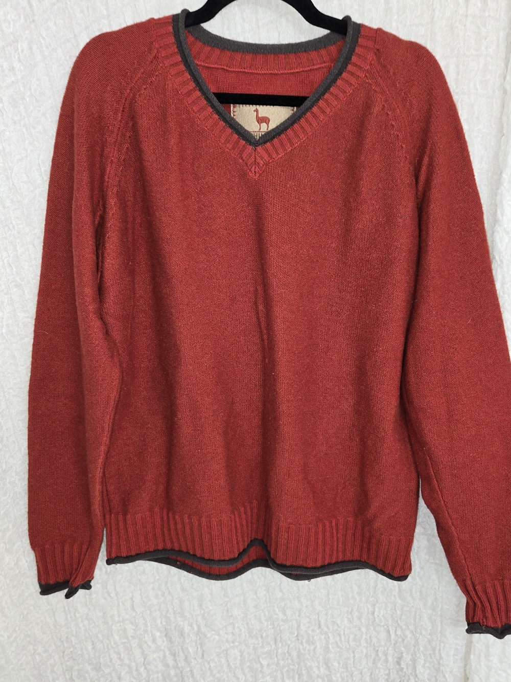 Machu Picchu V-Neck Red Sweater‎ Size Xxl